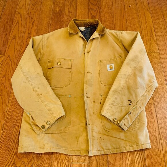 Carhartt Other - Vintage Distressed Carhartt Blanket Lined Chore Jacket Coat Size Large